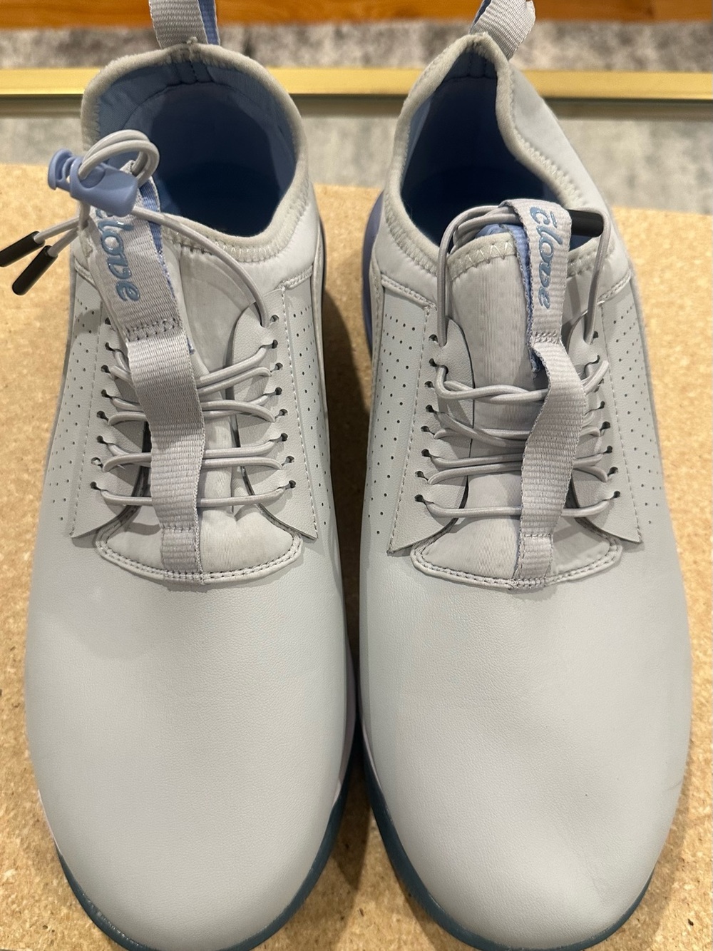 Love Women's Light Gray Athletic Sneakers with Soft Blue Accents